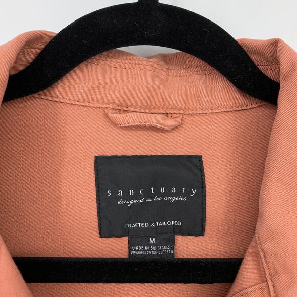 Sanctuary Women's Size M Dusty Blush Utility Jacket Front Pockets Button Down - Picture 5 of 7